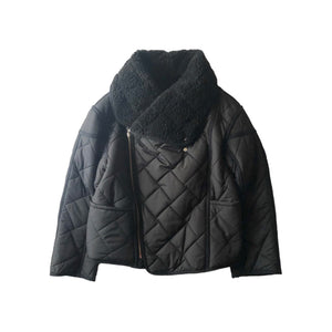 PERVERZE  Double Quilting Over Collar Coat / Black