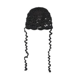 PERVERZE Scalloped Crochet Headdress / Silver