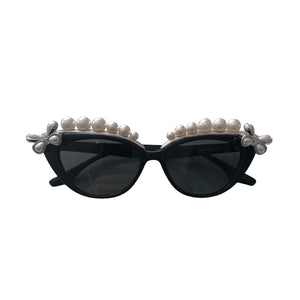 SHUSHU/TONG  pearl eyebow sunglasses(BLACK)