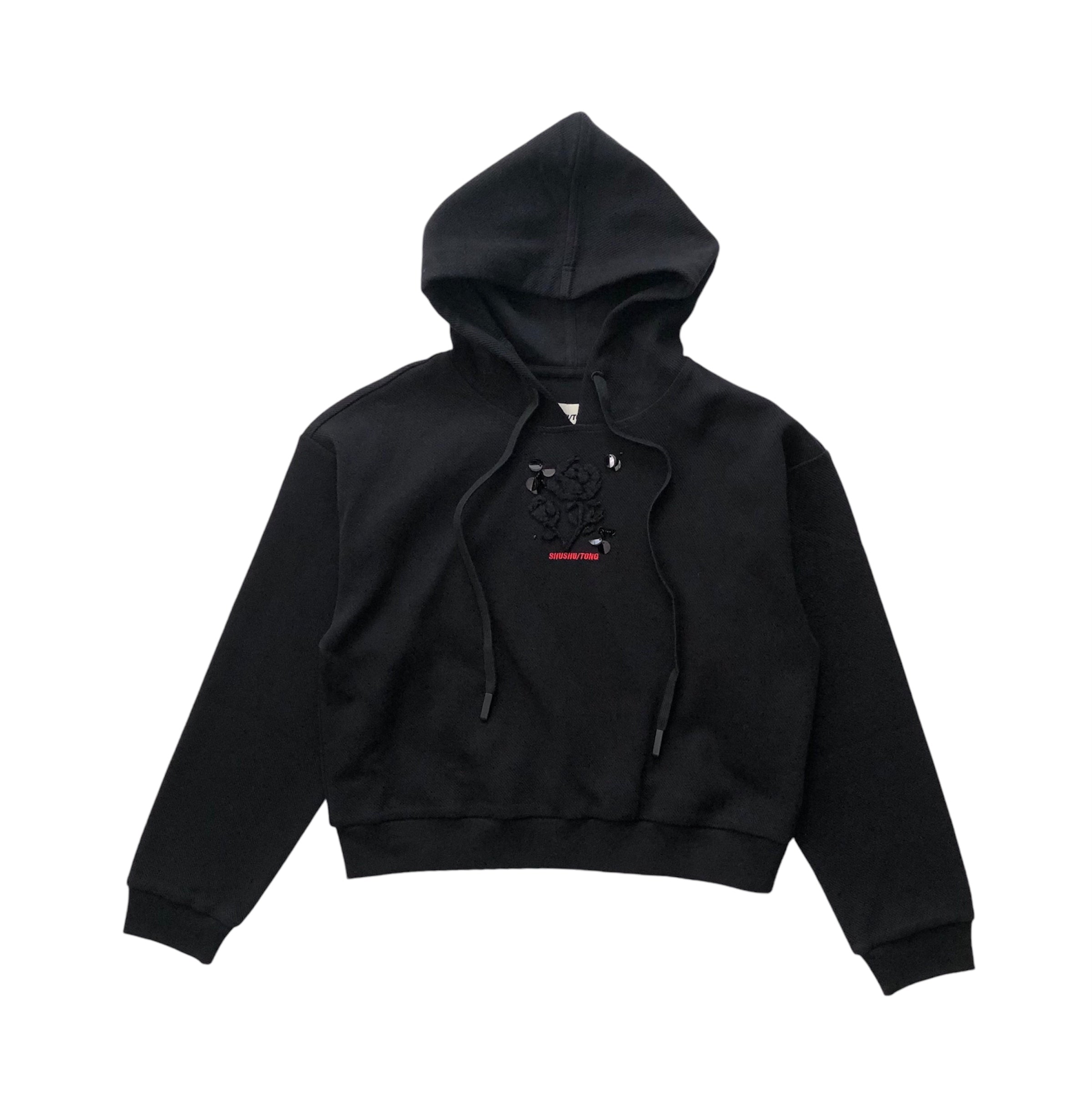 SHUSHU/TONG ブラック刺繍フーディ SHUSHU/TONG ブラック刺繍フーディ