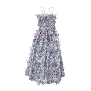 SUSAN FANG　TEXTURED FLOWER DRESS W/LASER CUT