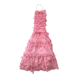 SUSAN FANG　FLOWER-LASER CUT MAXI DRESS / PINK