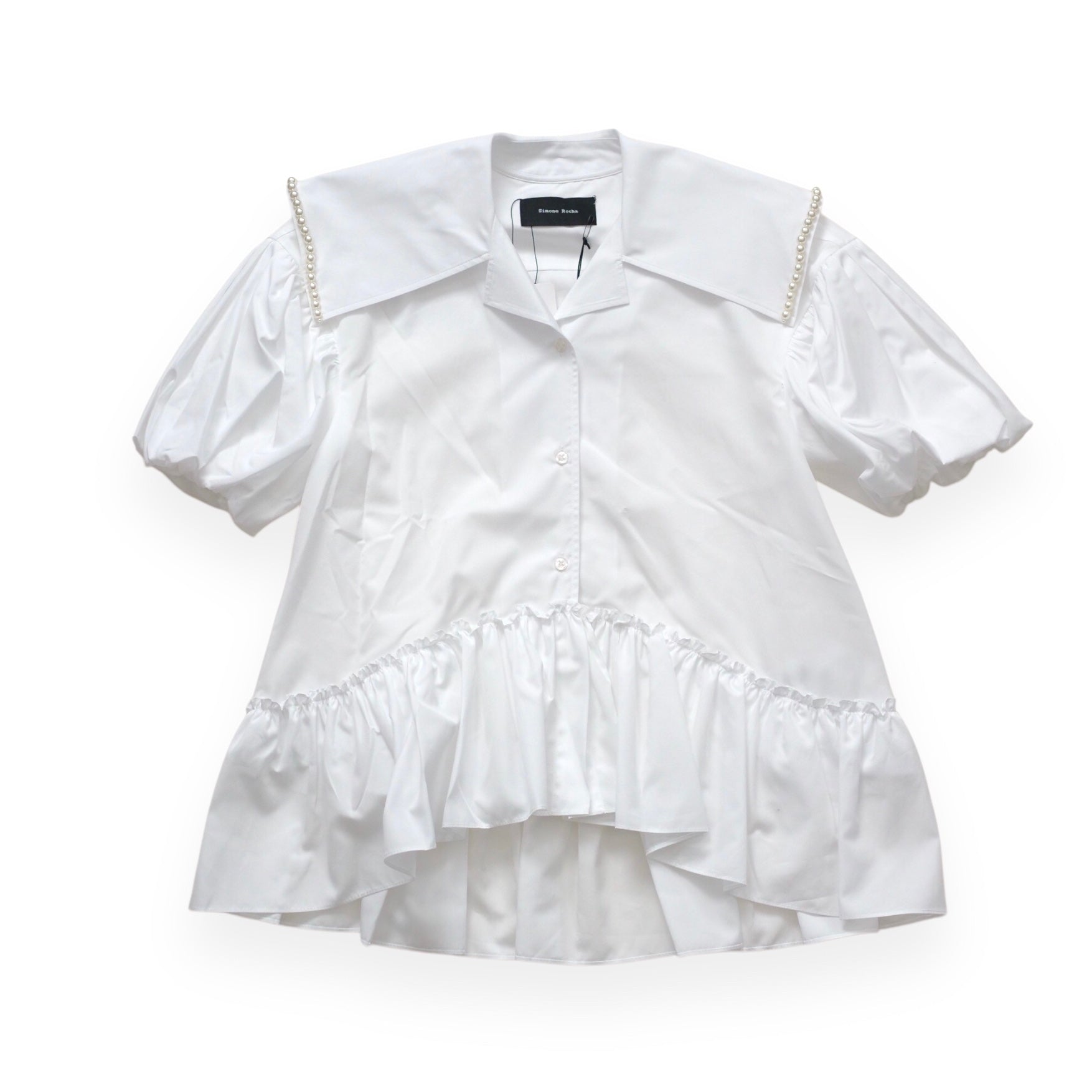 SIMONE ROCHA　 セーラーブラウス WHITE/PEARL
