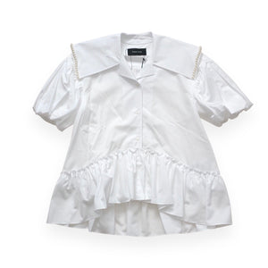 SIMONE ROCHA　 セーラーブラウス WHITE/PEARL
