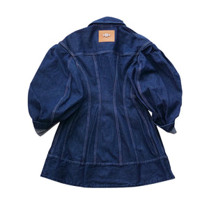 SIMONE ROCHA　ビジュー付きデニムロングジャケット