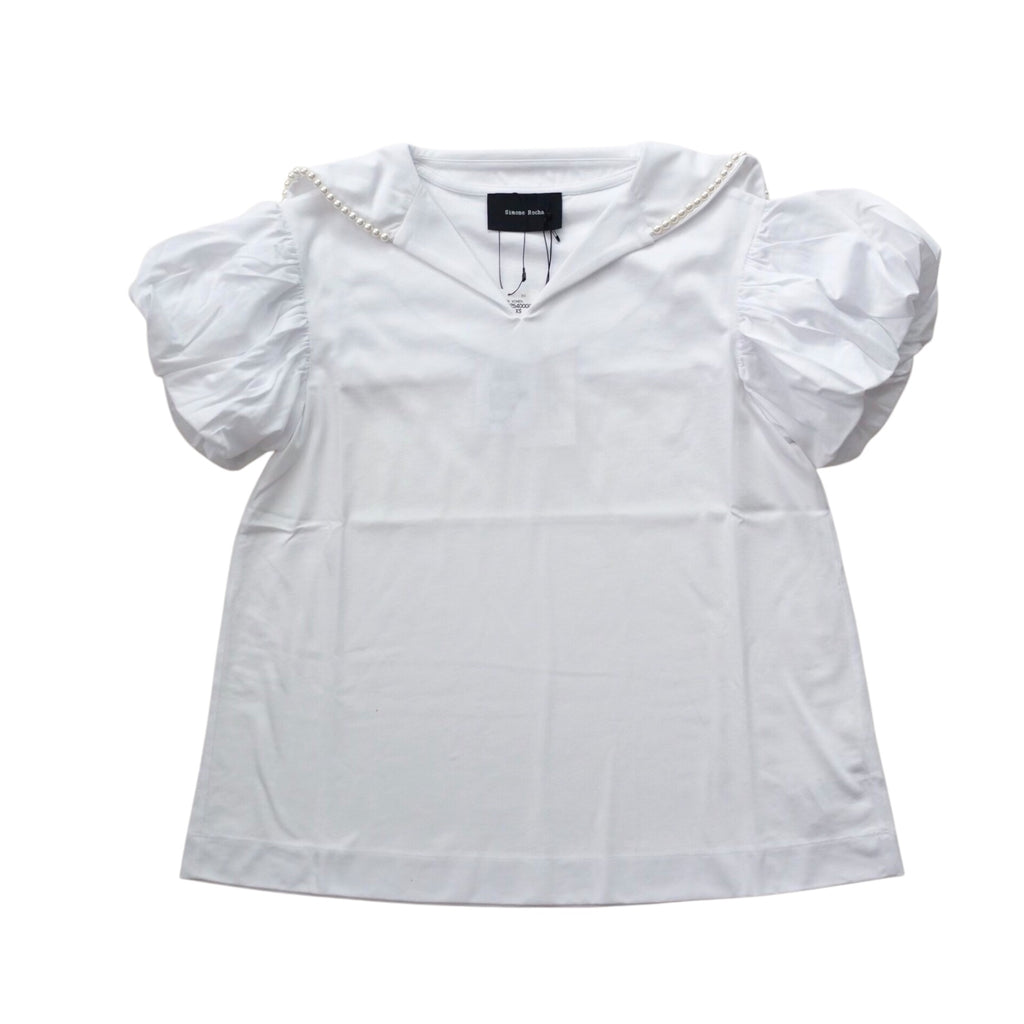 SIMONE ROCHA　パール付きセーラーT WHITE