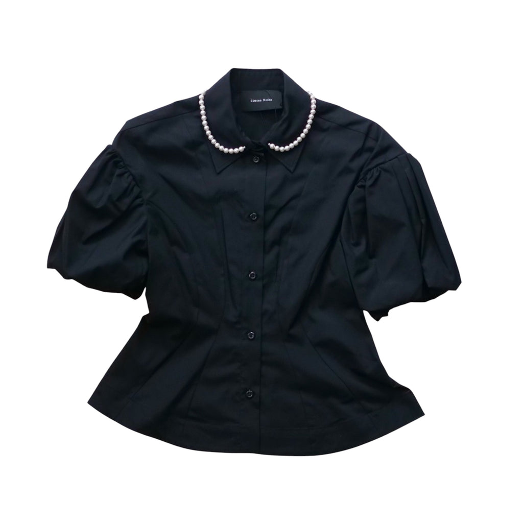 SIMONE ROCHA　パール付きシャツ  BLACK
