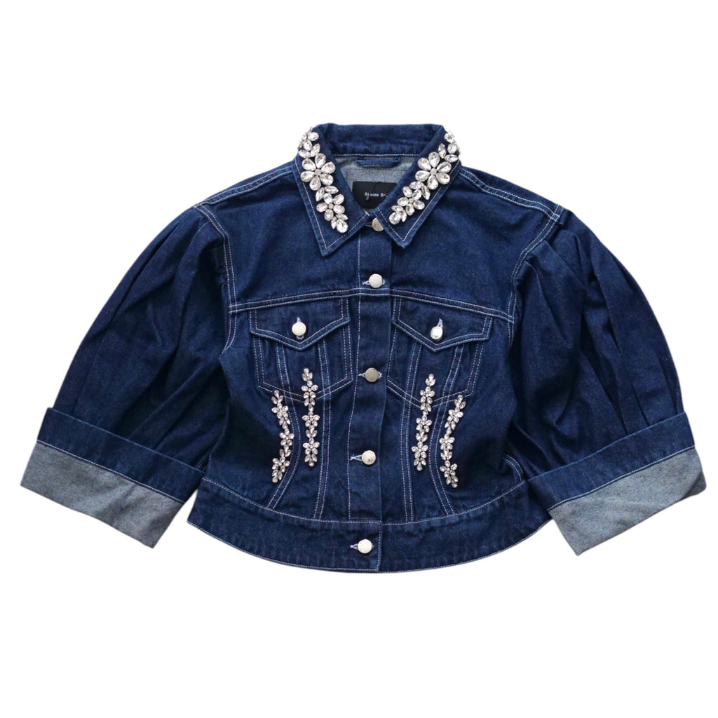 SIMONE ROCHA　ビジュー付きデニムジャケット