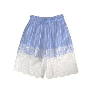 YUHAN WANG lace trimmed stripe shorts