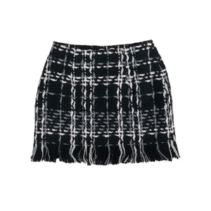 YUHAN WANG fringed tweed skirt