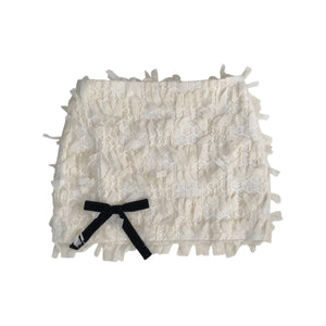 YUHAN WANG bow tie tweed skirt
