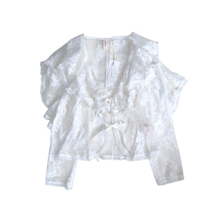 YUHAN WANG rose lace ruffled blouse