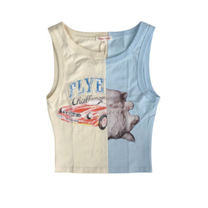 YUHAN WANG patchwork printed tank top