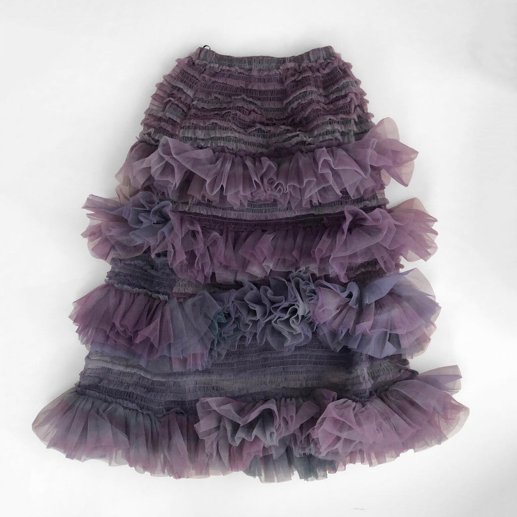 SUSAN FANG　ORGANZA SHIERED TULLE MIDI SKIRT