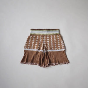 [MAME KUROGOUCHI] PEDICEL SQUARE JACQUARD SHORT PANTS(BEIGE)