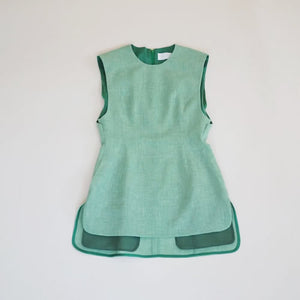 【SALE】MAME KUROGOUCHI WOOL LINEN SLEEVELESS BLOUSE – GREEN