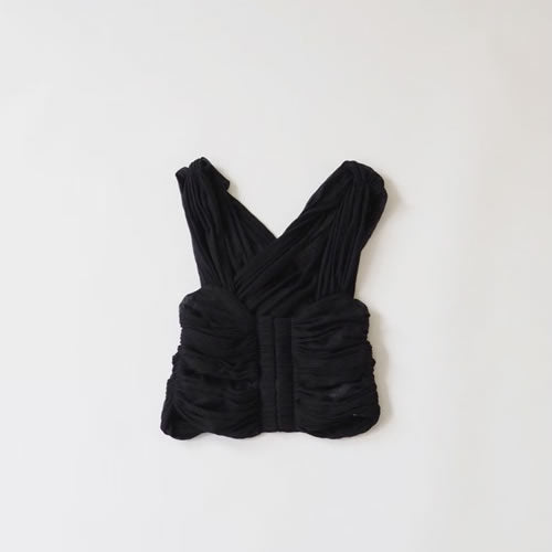 [MAME KUROGOUCHI] COTTON JERSEY BUSTIER – BLACK