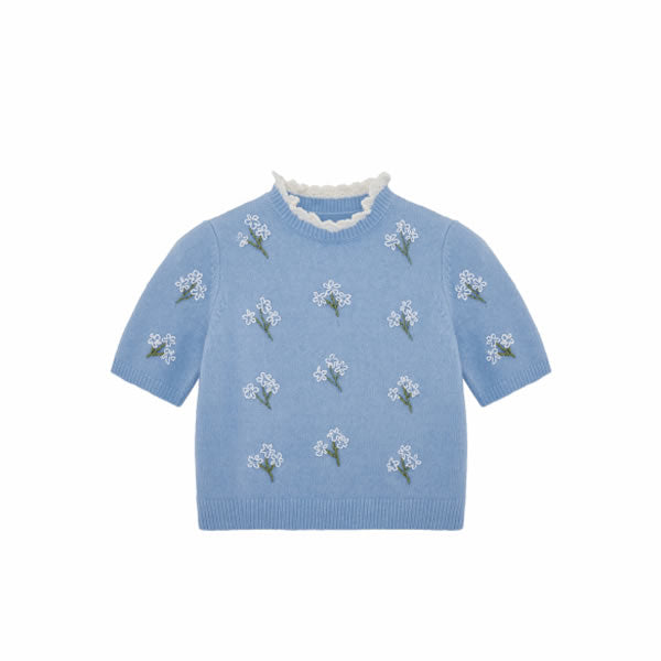SHUSHU/TONG   embroidered floral sweater