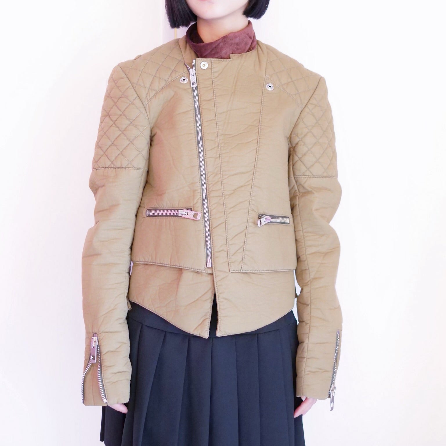 [OLD&VINTAGE] BALENCIAGA　キルティングライダースジャケット
