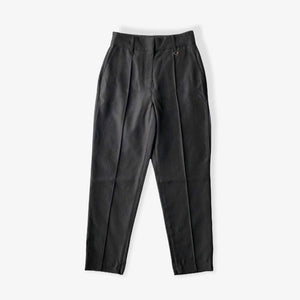 LEINWANDE HIGH-RISE SLIM TROUSERS / BLACK