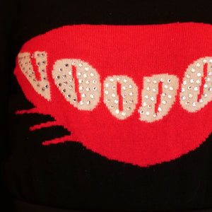 [OLD&VINTAGE] lucien pellat-finet　VOODOOラインストーン黒猫カシミヤニット