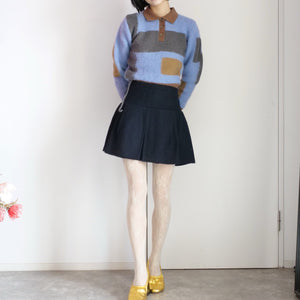 [OLD&VINTAGE] BALENCIAGA　メルトンプリーツミニスカート