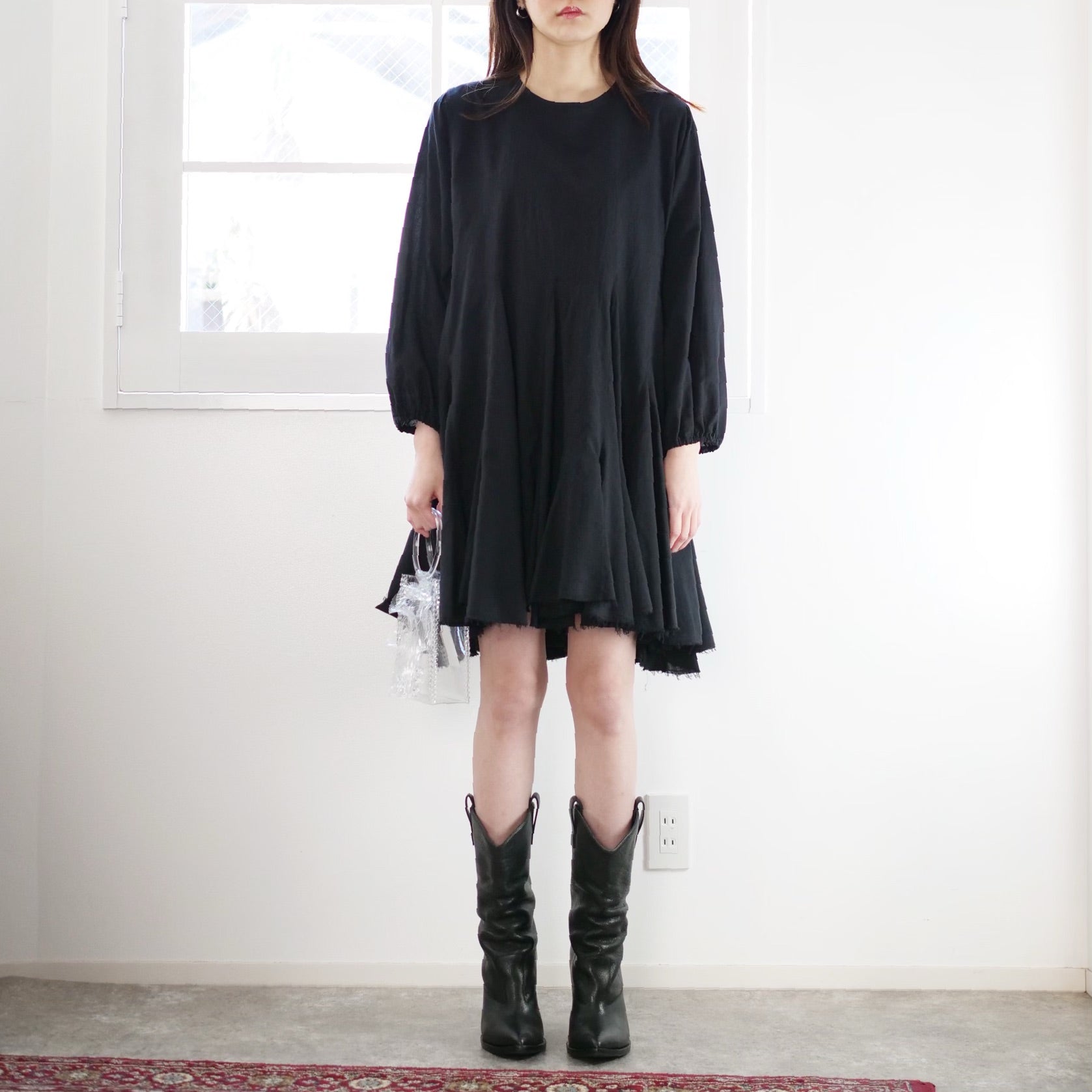 AVN cotton black dress