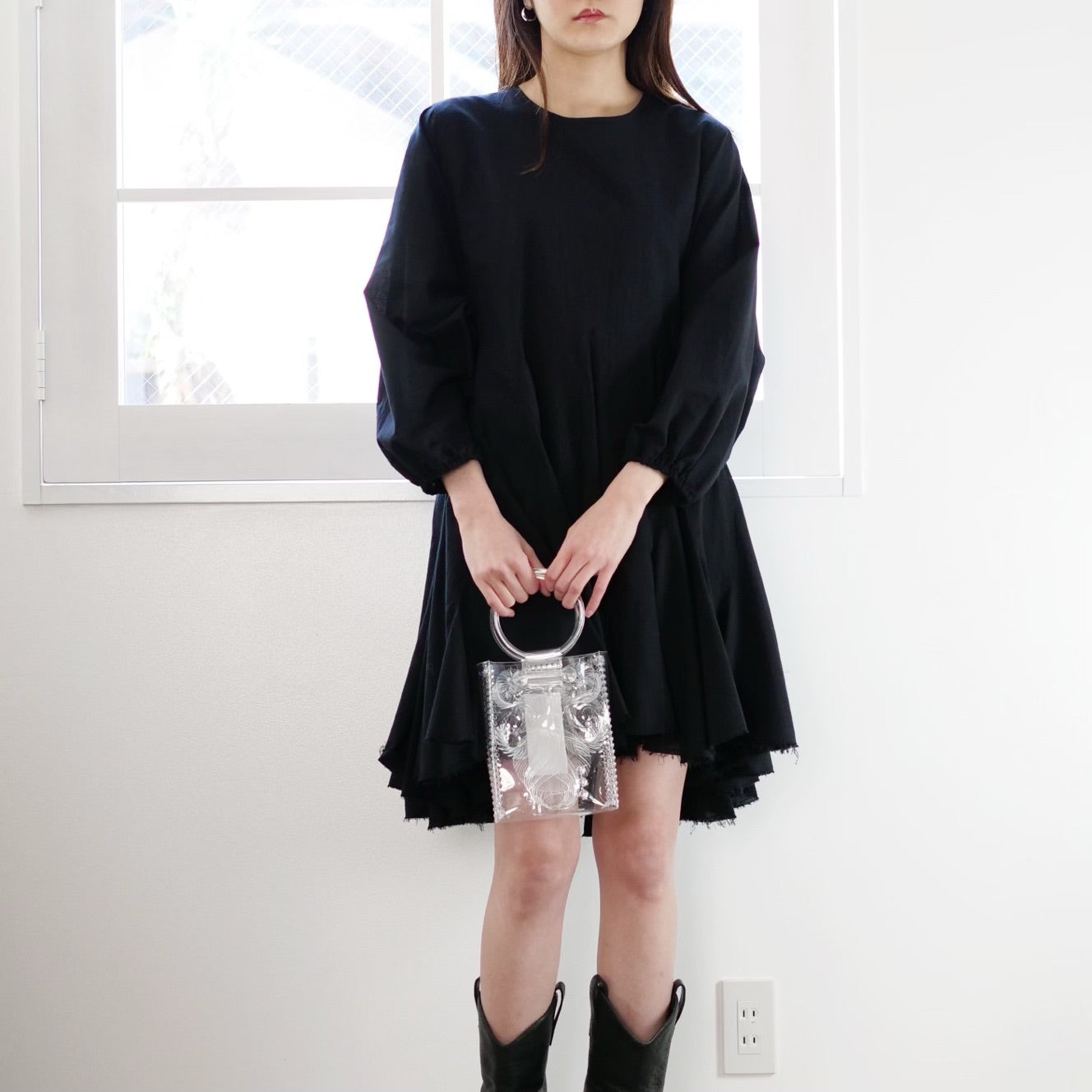 AVN cotton black dress