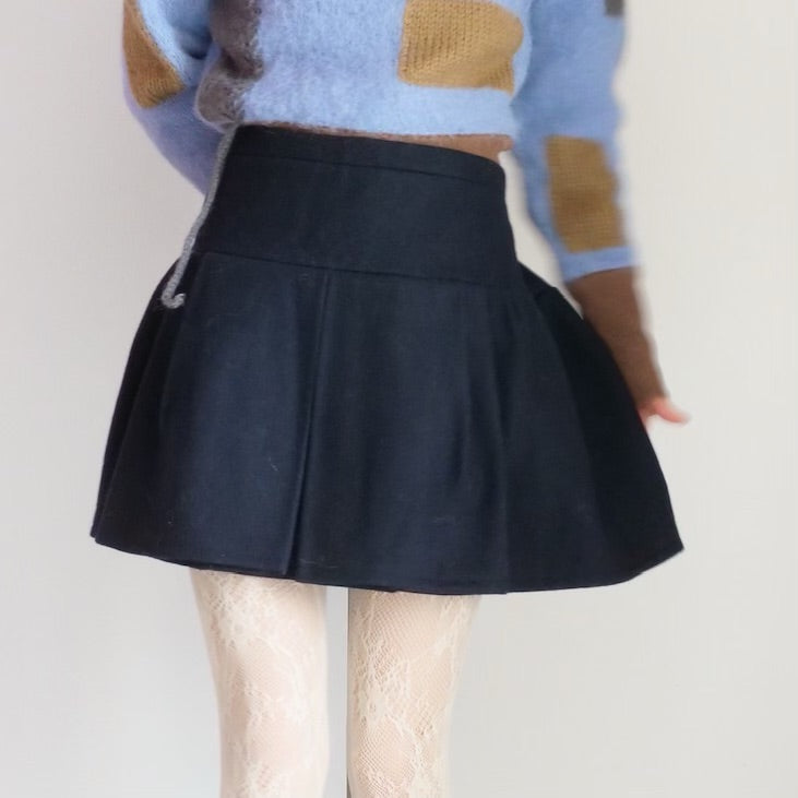 [OLD&VINTAGE] BALENCIAGA　メルトンプリーツミニスカート