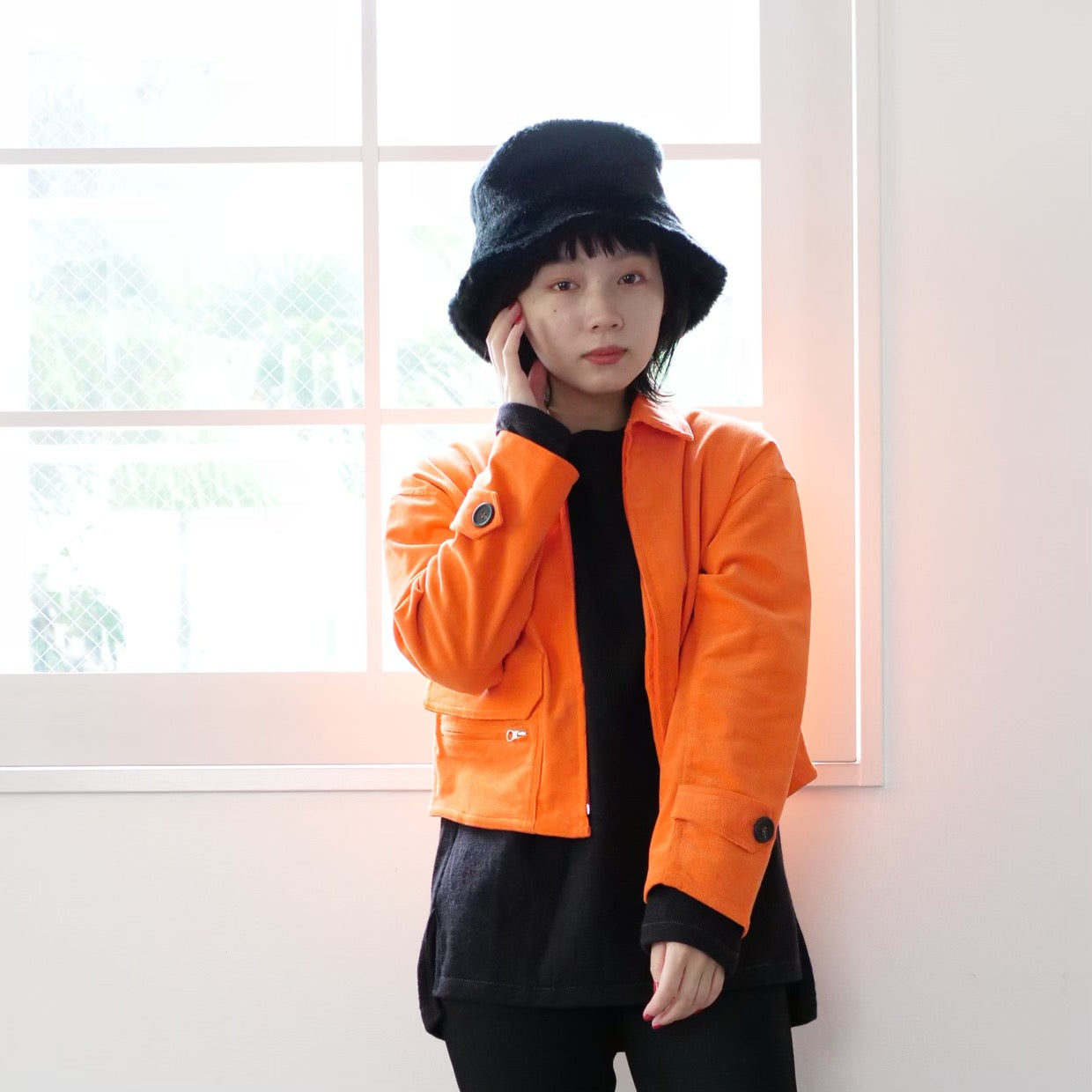 [SALE][Name.] FAUX FUR BUCKET HAT(BLACK)