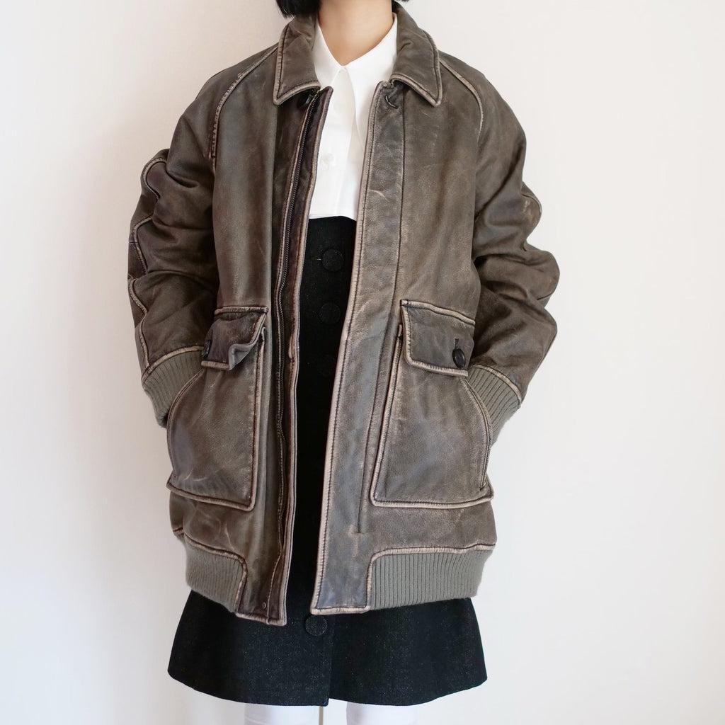 [OLD&VINTAGE] レザーBIGブルゾン