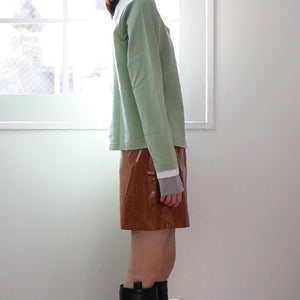 [SALE][MADROMY] VEGAN LEATHER MINI SKIRT (BROWN)