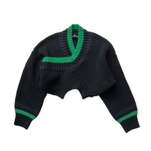 SODUK  up side down knit top / black