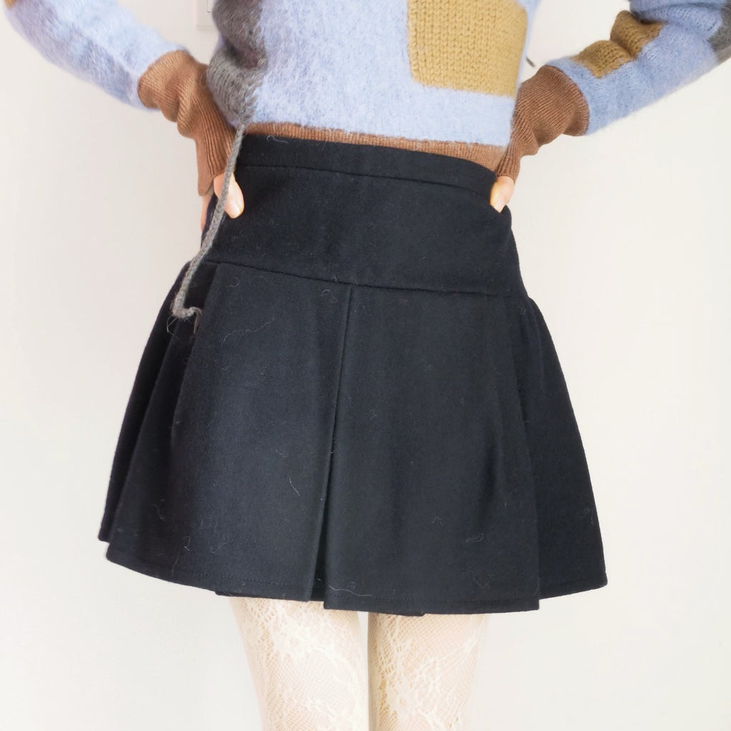 [OLD&VINTAGE] BALENCIAGA　メルトンプリーツミニスカート