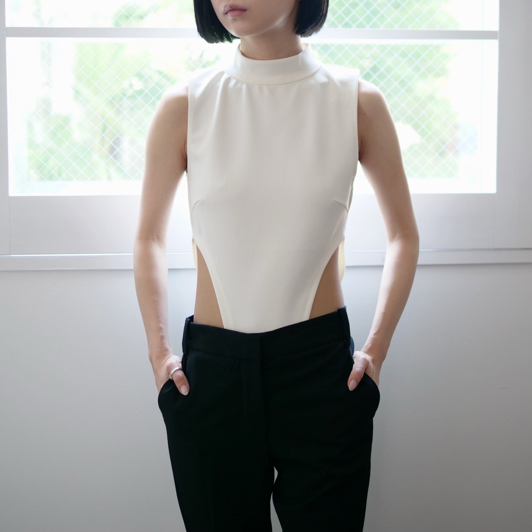 TELOPLAN Teodoro Side open Tank-top / White