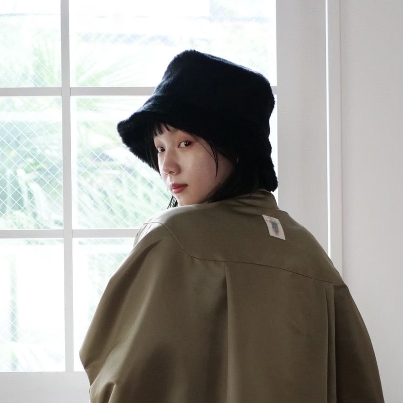 [SALE][Name.] FAUX FUR BUCKET HAT(BLACK)