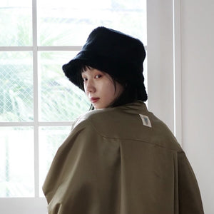 [SALE][Name.] FAUX FUR BUCKET HAT(BLACK)