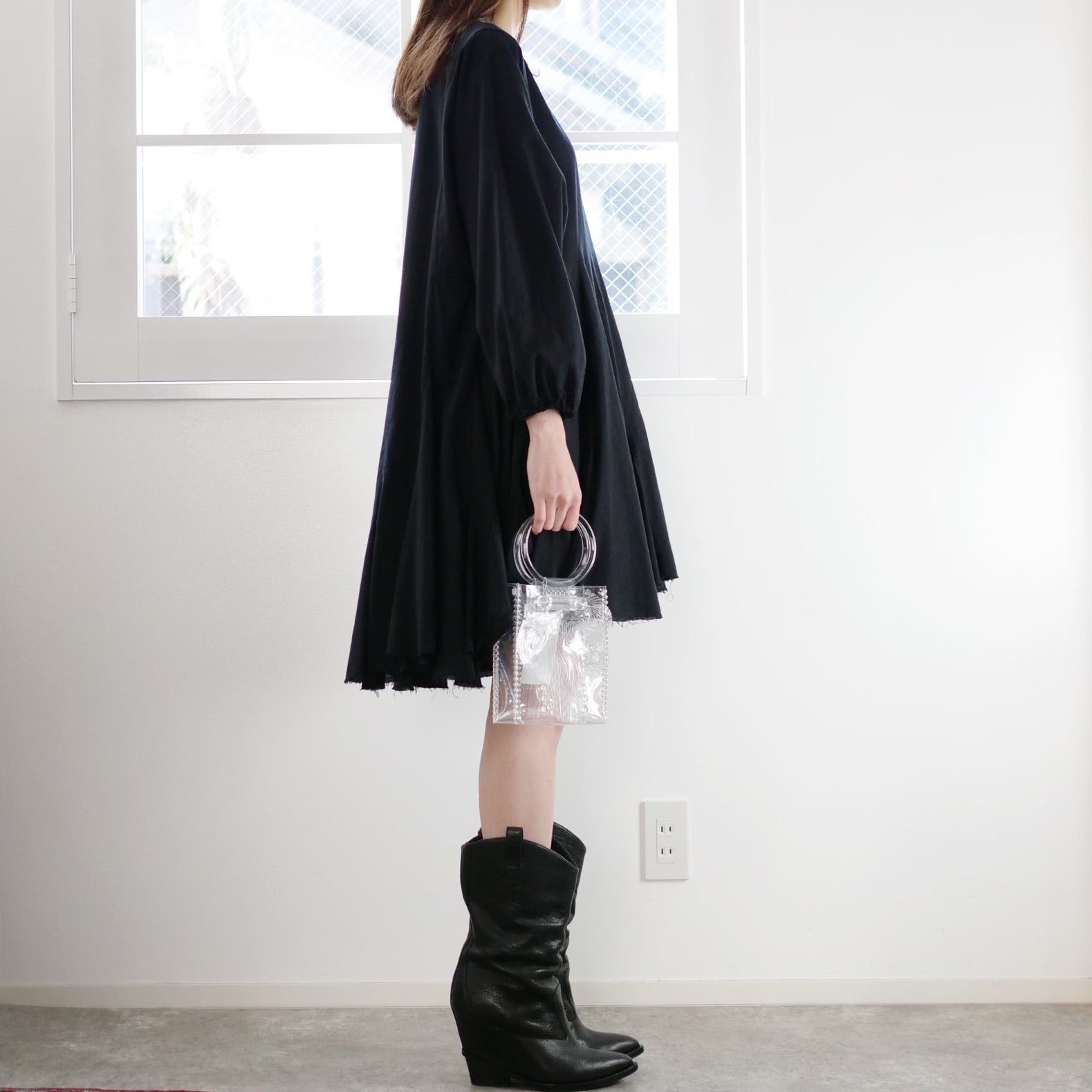 AVN cotton black dress