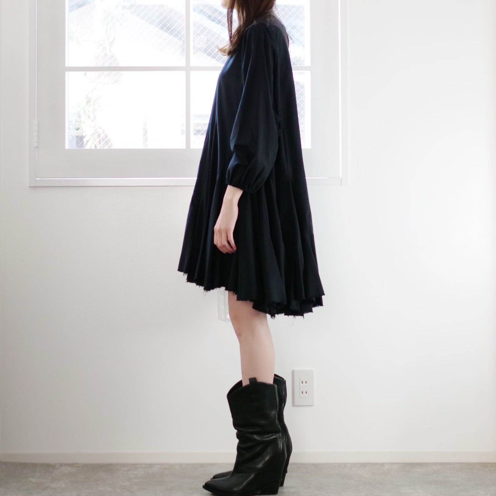 AVN cotton black dress