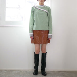 [SALE][MADROMY] VEGAN LEATHER MINI SKIRT (BROWN)