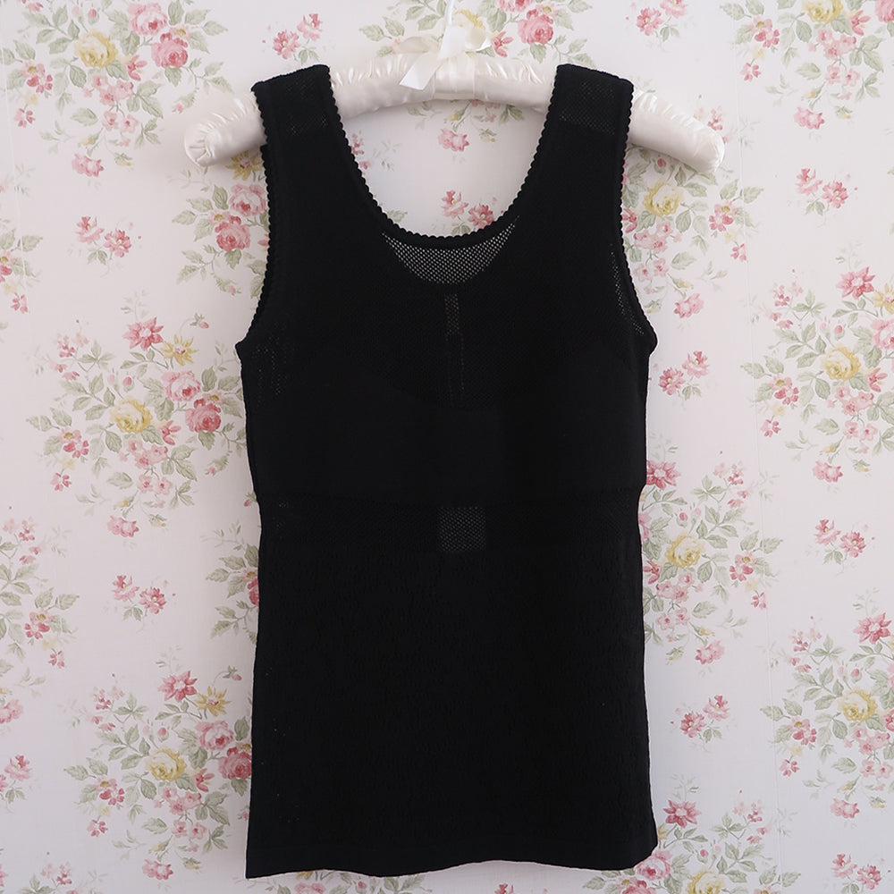 [babaco]mesh body fitted tank-top