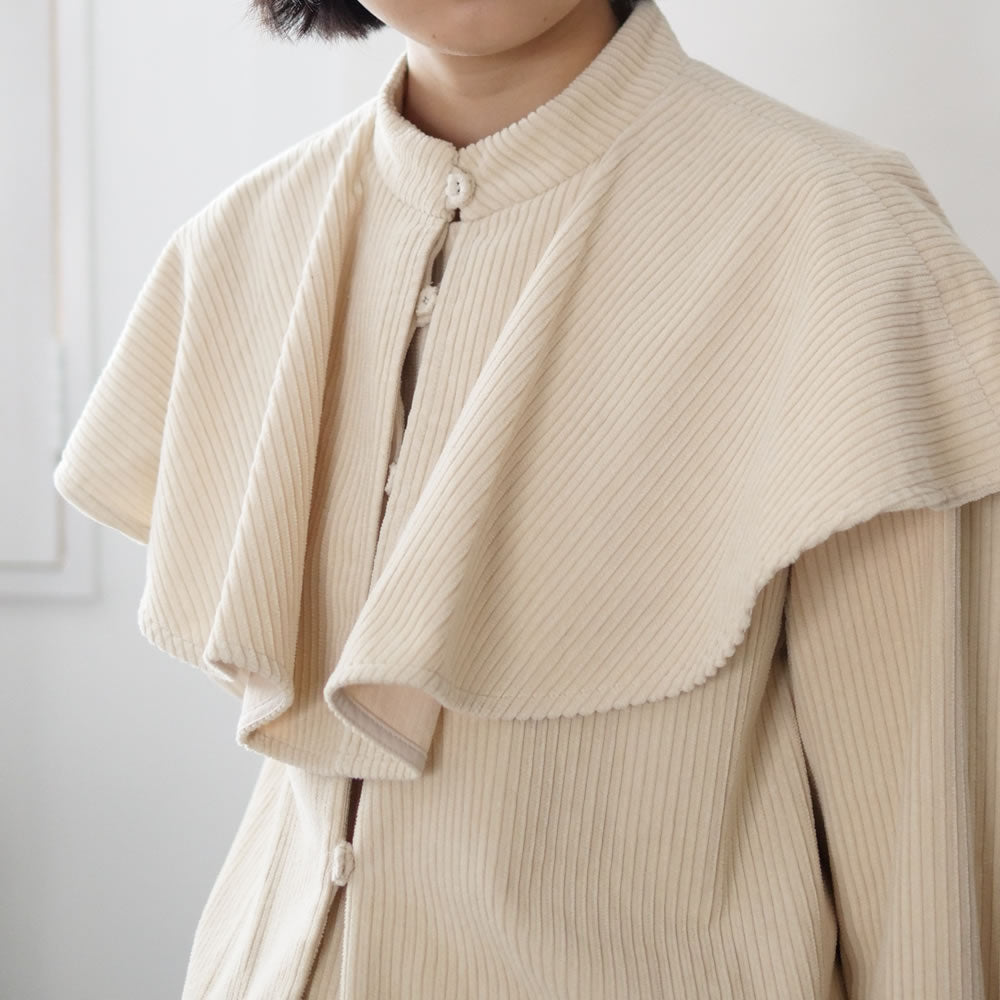 [SALE]KIMHEKIM ANNA CAPE SHIRT IN CORDUROY(IVORY)