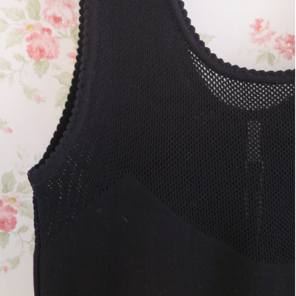 [babaco]mesh body fitted tank-top