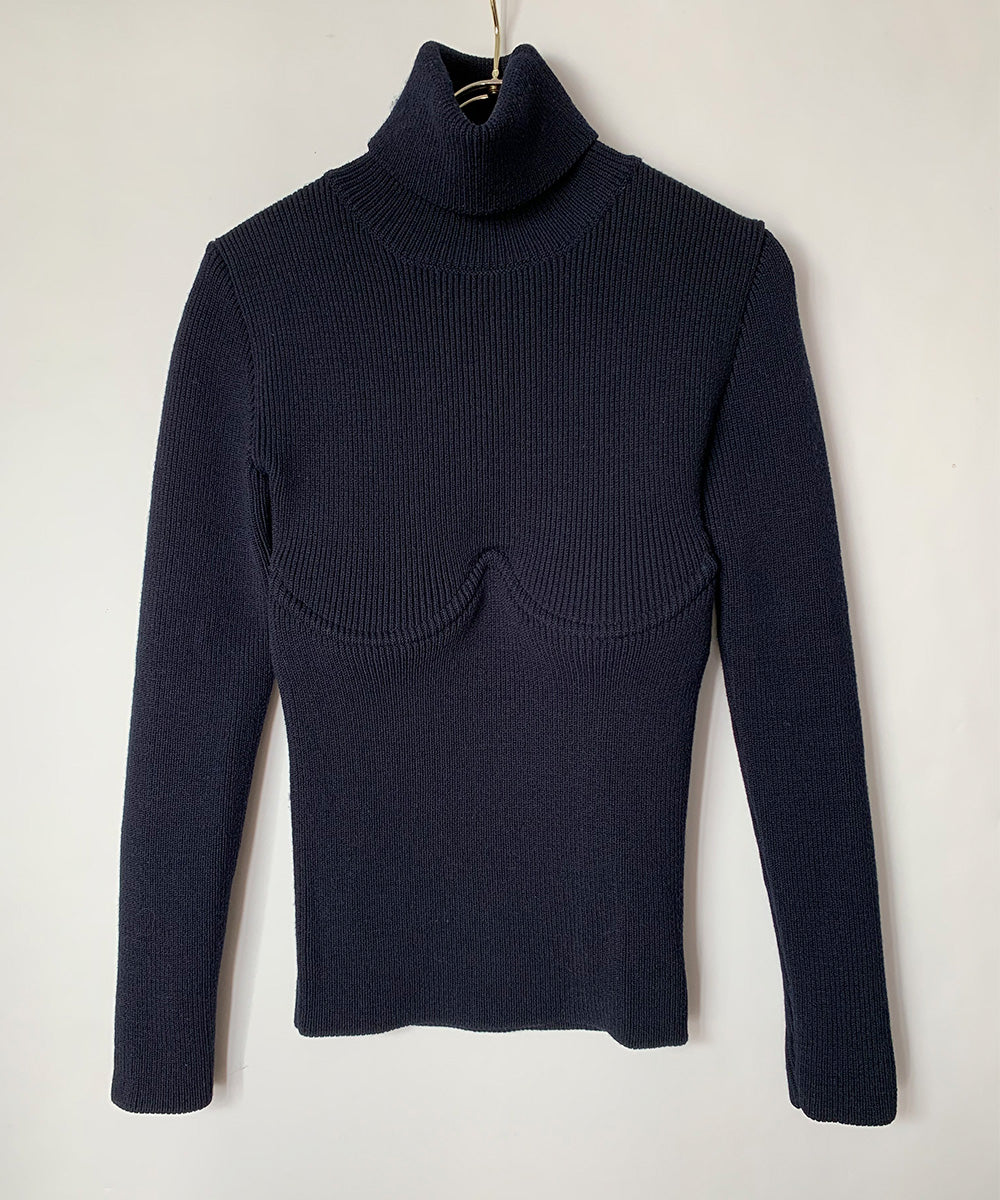 [OLD&VINTAGE] BALENCIAGA　カップワイヤーデザインタートルネックニット