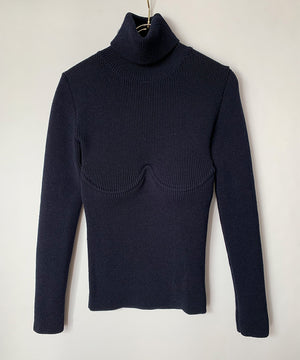[OLD&VINTAGE] BALENCIAGA　カップワイヤーデザインタートルネックニット