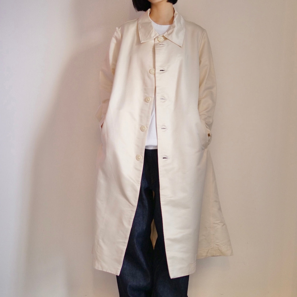 OLD&VINTAGE] CASEY VIDALENC シルクステンカラーコート – dim at noon