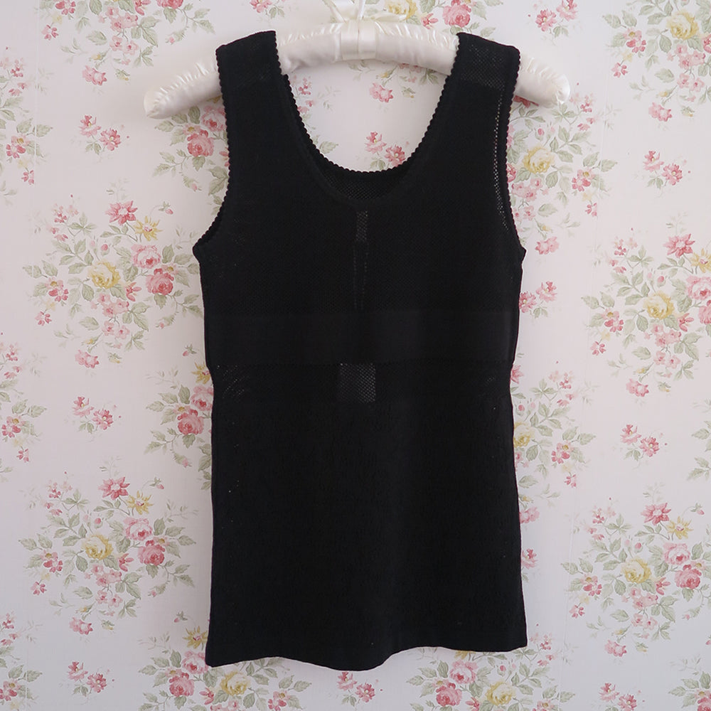 [babaco]mesh body fitted tank-top