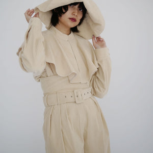 KIMHEKIM ANNA CODUROY HAT(IVORY)