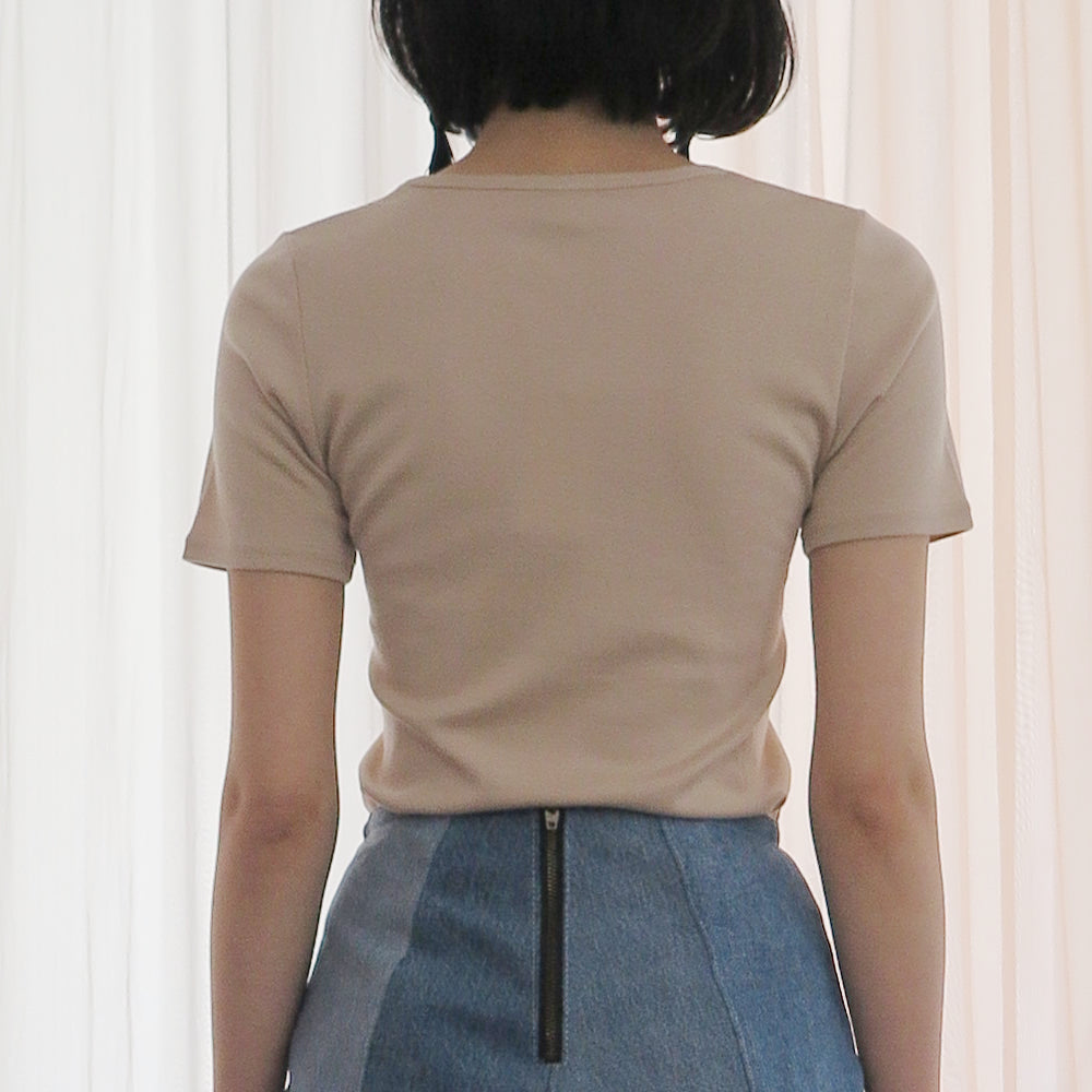 【SALE】[babaco] suvin cotton t-shirt body(beige)
