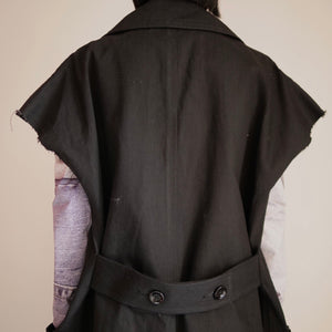 [OLD&VINTAGE] SLEEVE LESS DENIM COAT　BLACK